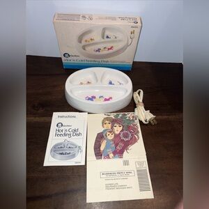 VINTAGE HOT COLD BABY FEEDING DISH GERBER ELECTRIC FOOD WARMER 488A Animals Box